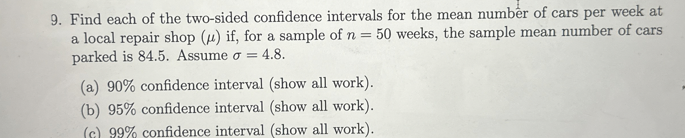 Solved Find each of the two-sided confidence intervals for | Chegg.com
