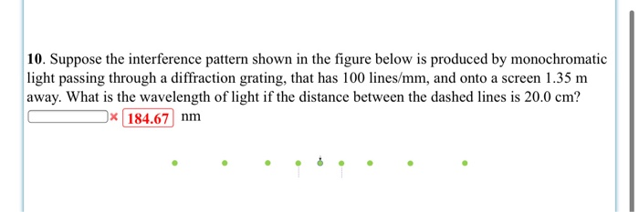 Solved 10. Suppose the interference pattern shown in the | Chegg.com
