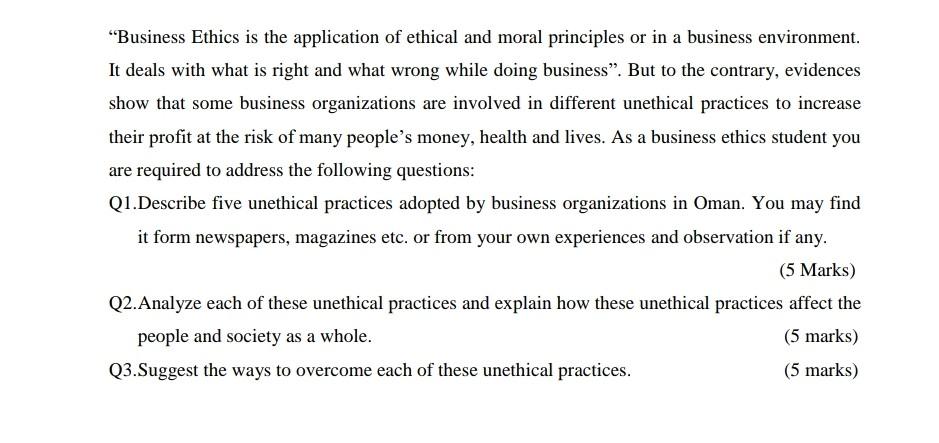 Solved “Business Ethics is the application of ethical and | Chegg.com