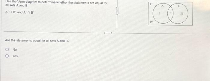 Solved Use The Venn Diagram To Determine Whether The | Chegg.com