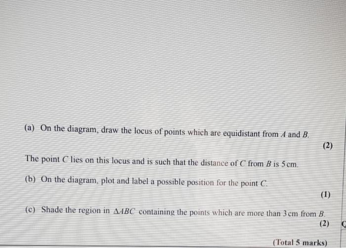 Solved (a) On the diagram, draw the locus of points which | Chegg.com