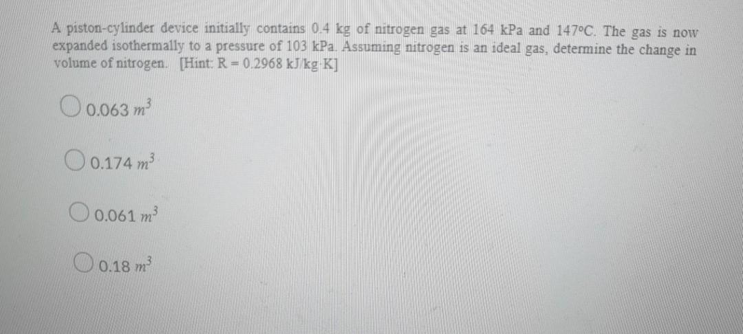 Solved A Piston-cylinder Device Initially Contains 0.4 Kg Of | Chegg.com