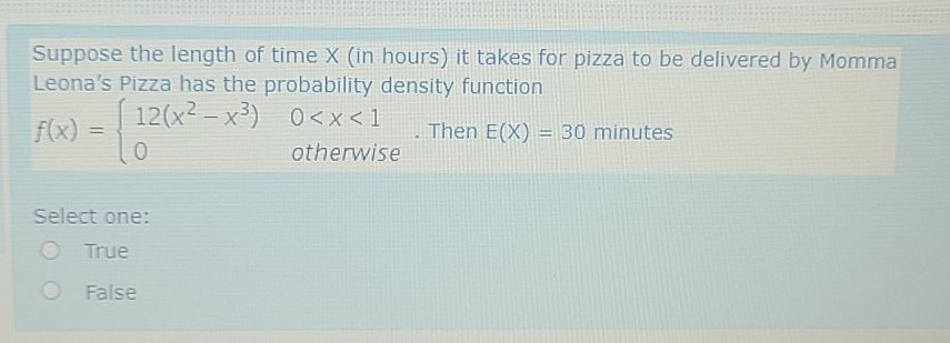 Solved Suppose the length of time x (in hours) ﻿it takes for | Chegg.com