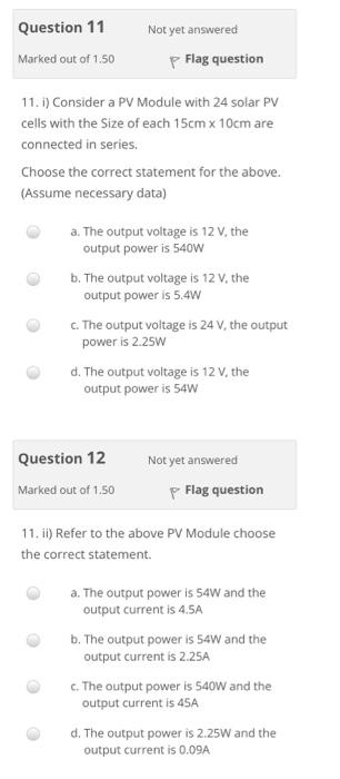 Solved Question 11 Marked Out Of 1 50 Not Yet Answered P Chegg Com