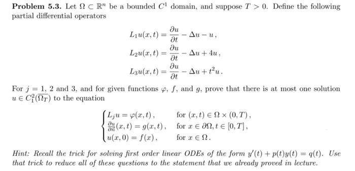 Solved Problem 5.3. Let Ω⊂Rn be a bounded C1 domain, and | Chegg.com
