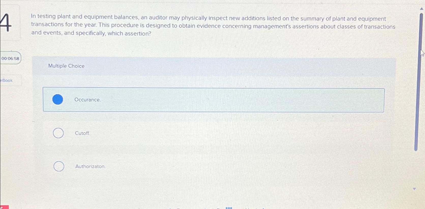 Solved In testing plant and equipment balances, an auditor | Chegg.com