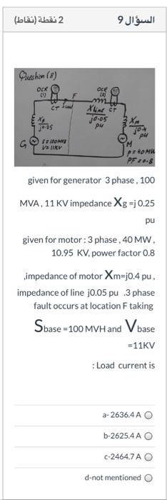 Solved 2 نقطة نقاط السؤال 9 Pushon 8 Ock Oce C Xline At Chegg Com
