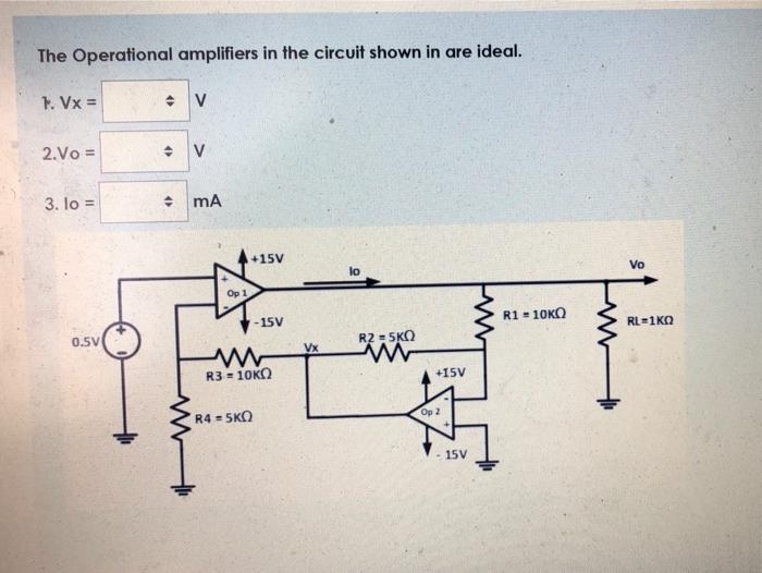 Solved The Operational amplifiers in the circuit shown in | Chegg.com