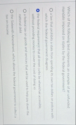 Solved Which of the following best represents an example of | Chegg.com