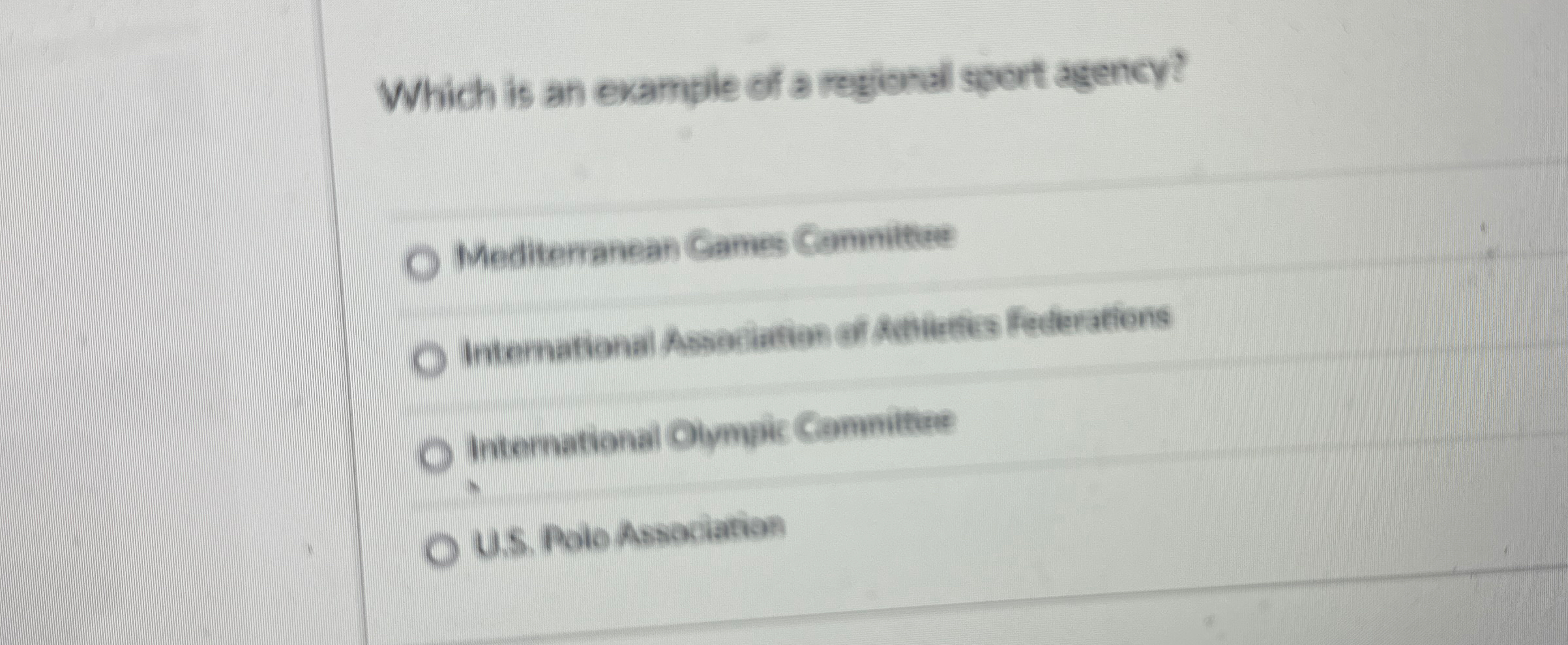 Solved Which is an example of a regional sport | Chegg.com