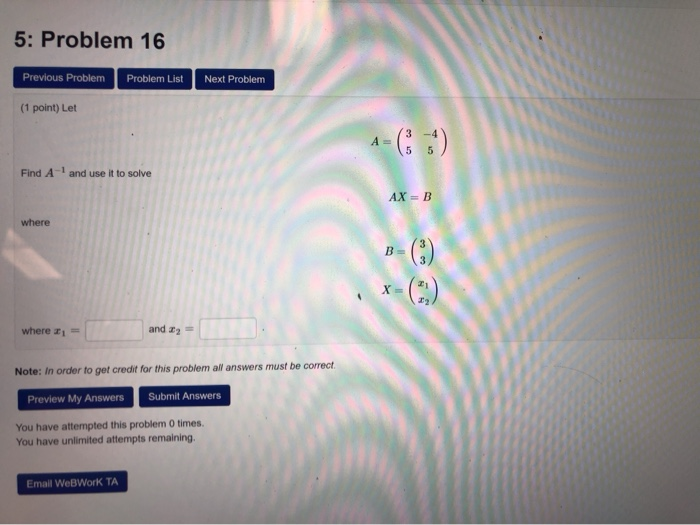 Solved 5: Problem 16 Previous Problem Problem List Next | Chegg.com