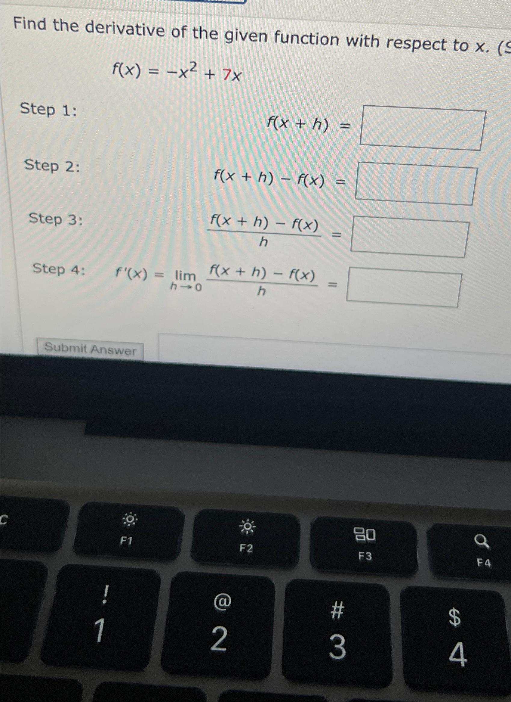 Solved Find the derivative of the given function with | Chegg.com