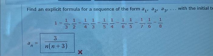 Solved Find an explicit formula for a sequence of the form | Chegg.com