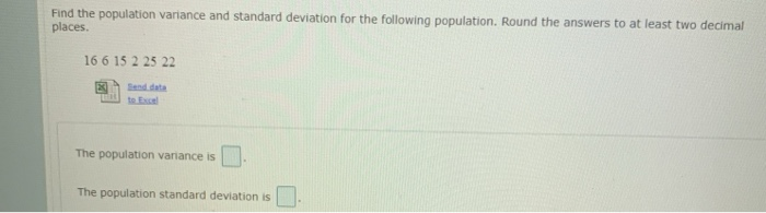 Solved Find the population variance and standard deviation | Chegg.com