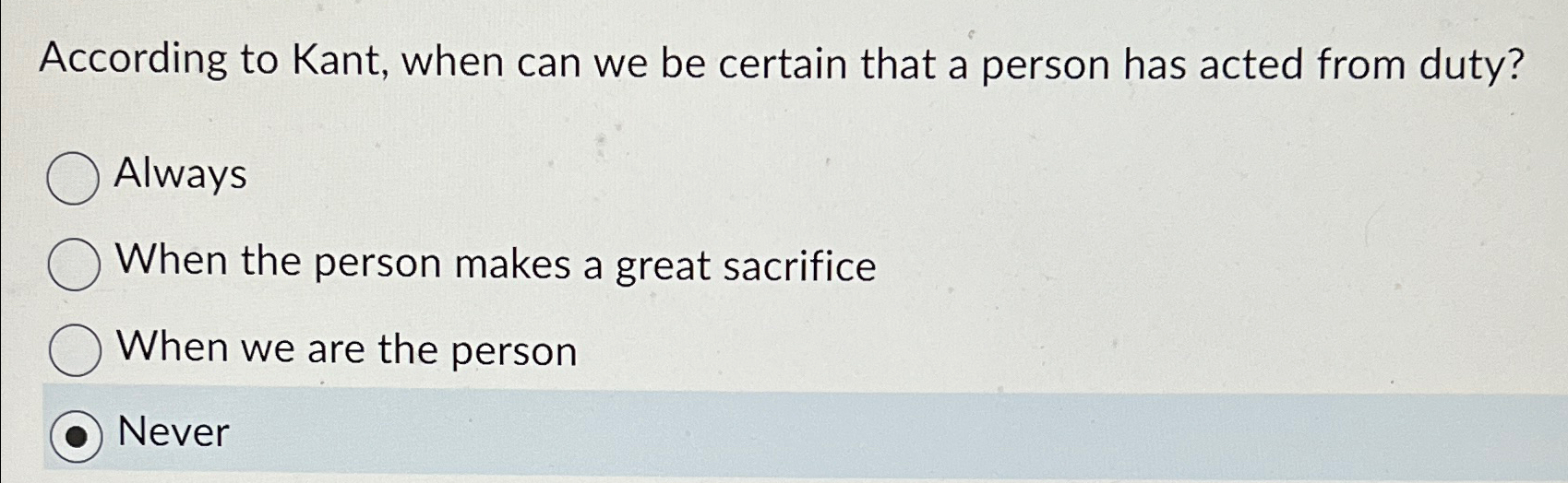 Solved According to Kant, when can we be certain that a | Chegg.com