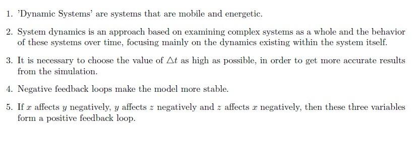 Solved 1. 'Dynamic Systems' Are Systems That Are Mobile And | Chegg.com