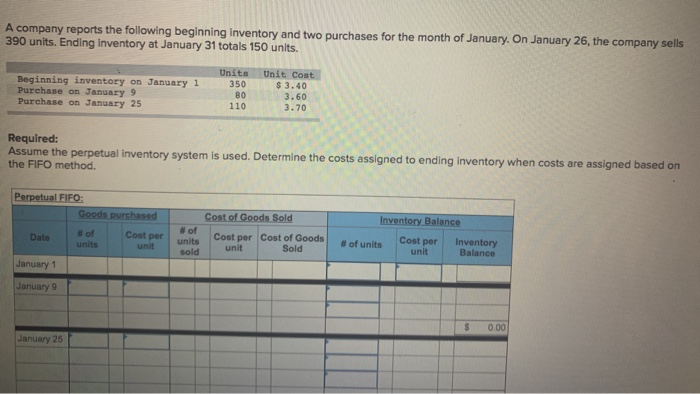 Solved A Company Reports The Following Beginning Inventory | Chegg.com