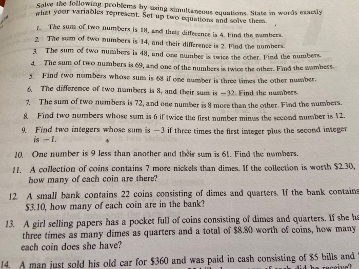 Solved 1. 2. 3. 4. Solve the following problems by using | Chegg.com