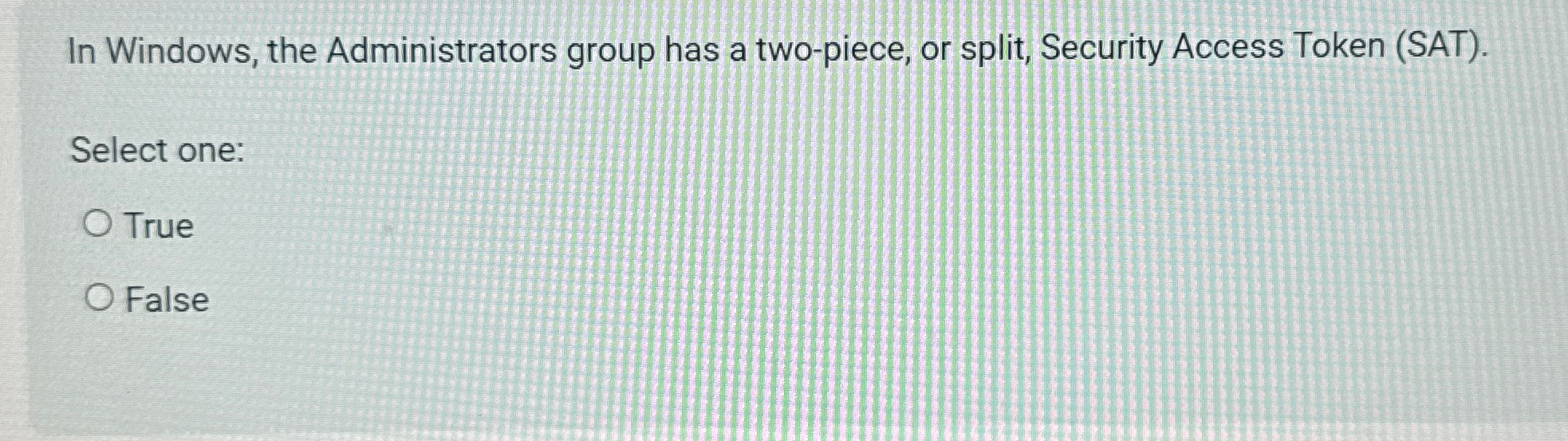 Solved In Windows, the Administrators group has a two-piece, | Chegg.com