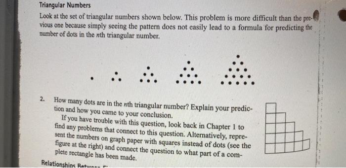 Solved Triangular Numbers Look at the set of triangular | Chegg.com
