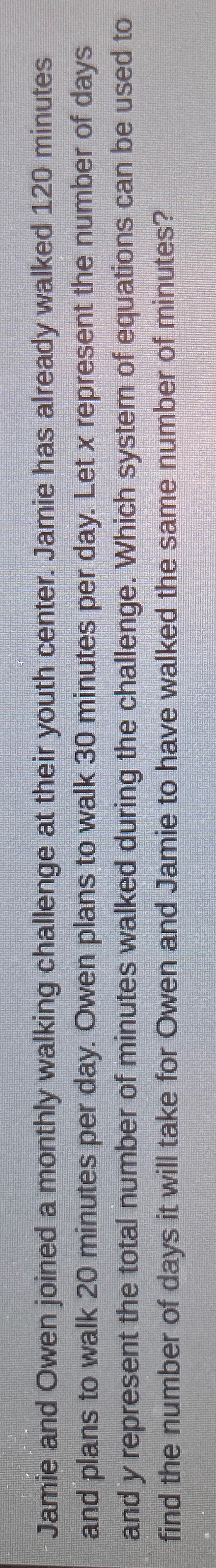 Solved Jamie and Owen joined a monthly walking challenge at | Chegg.com