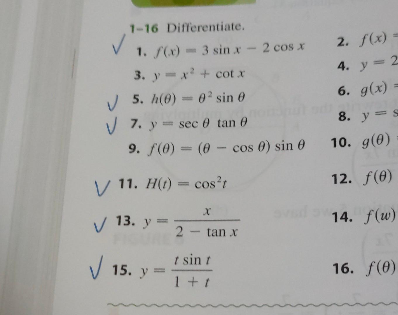 solved-1-16-differentiate-1-f-x-3sinx-2cosx-2-f-x-3-chegg