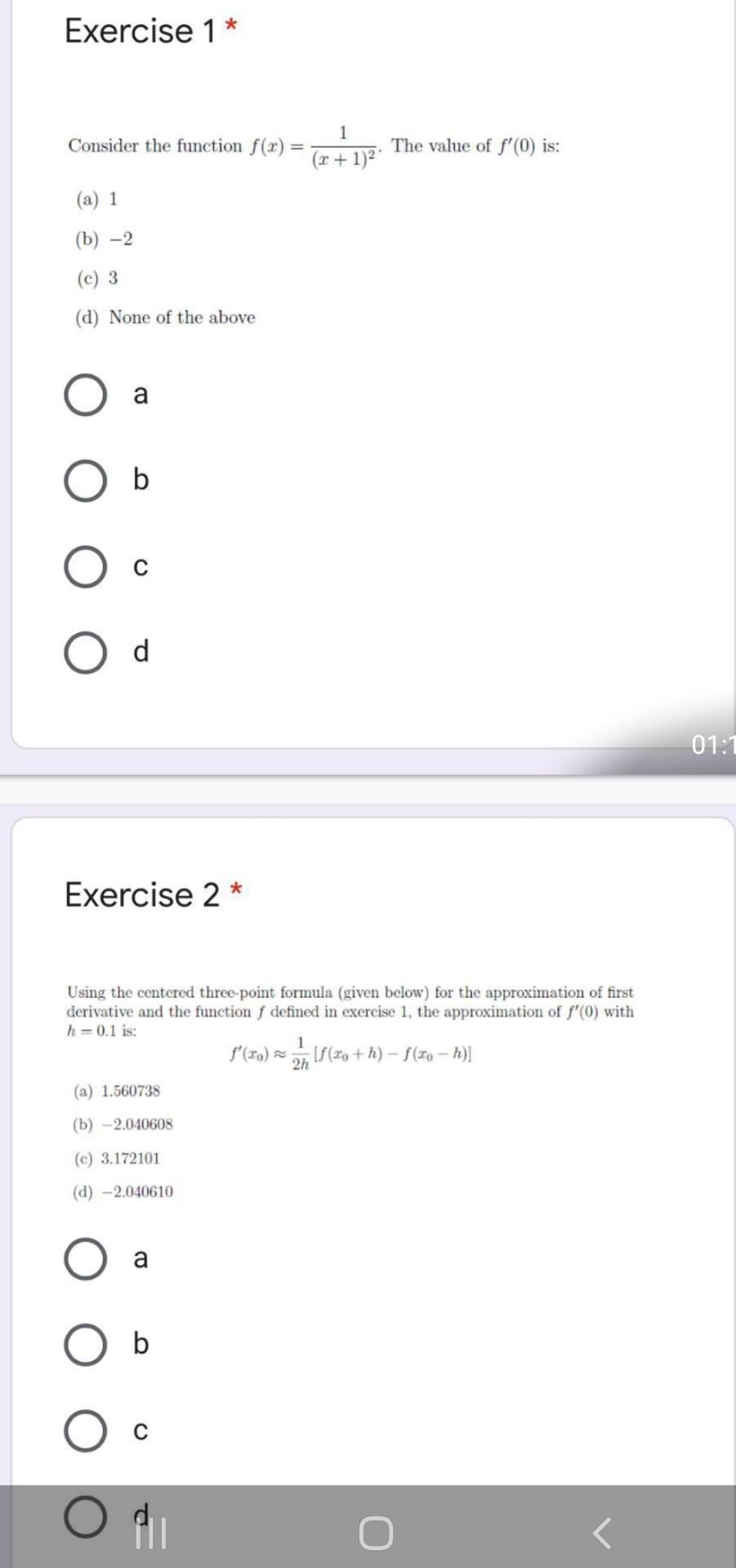 Solved Exercise 1 * Consider the function f(x) 1 (x + 1)2 | Chegg.com