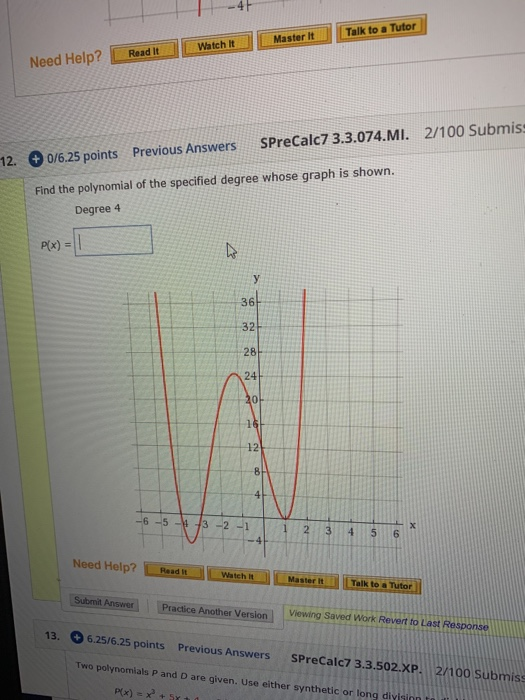 Solved Talk to a Tutor Master It Watch It Read It Need Help? | Chegg.com