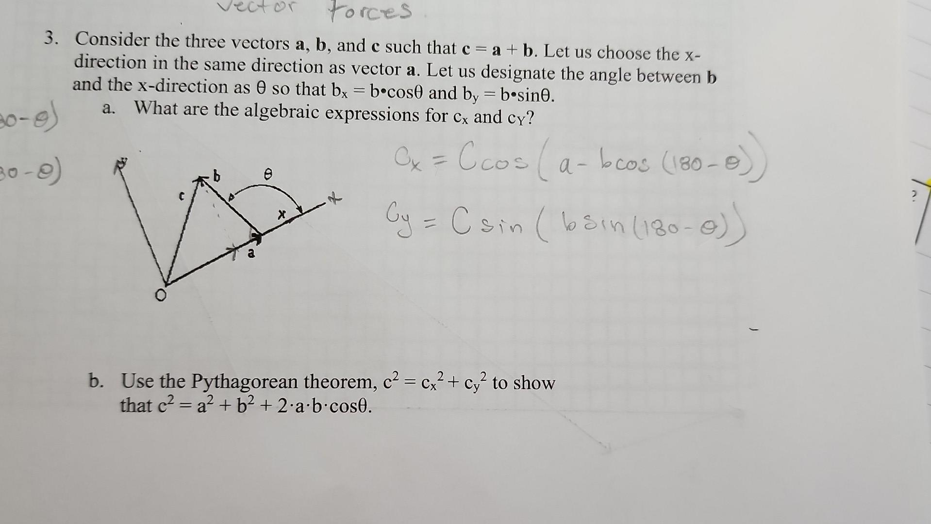 Solved Consider The Three Vectors A,b, And C Such That | Chegg.com