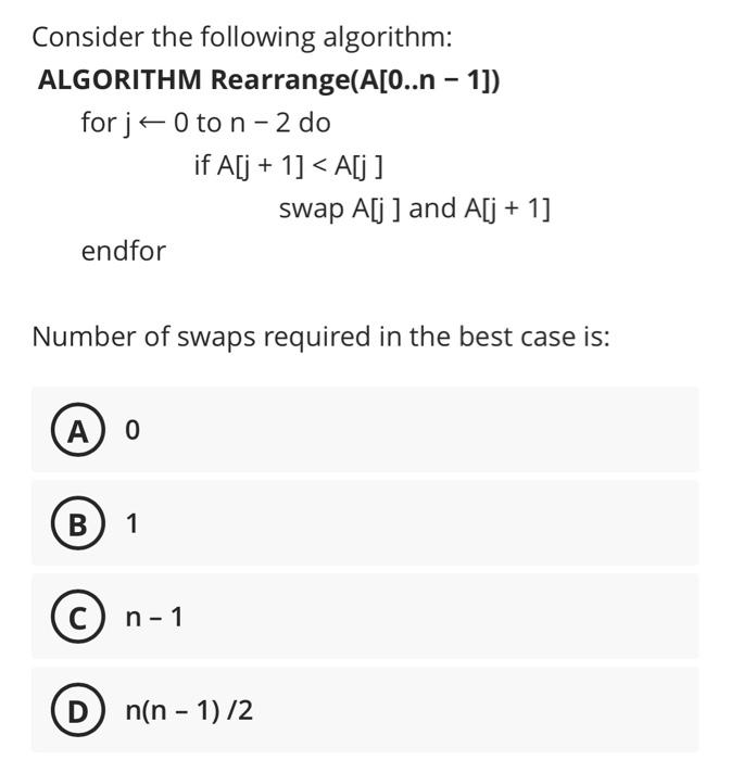 Solved Consider The Following Algorithm: ALGORITHM | Chegg.com