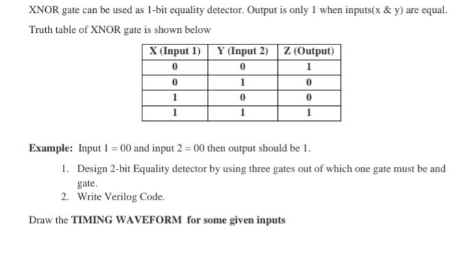 xnor truth table