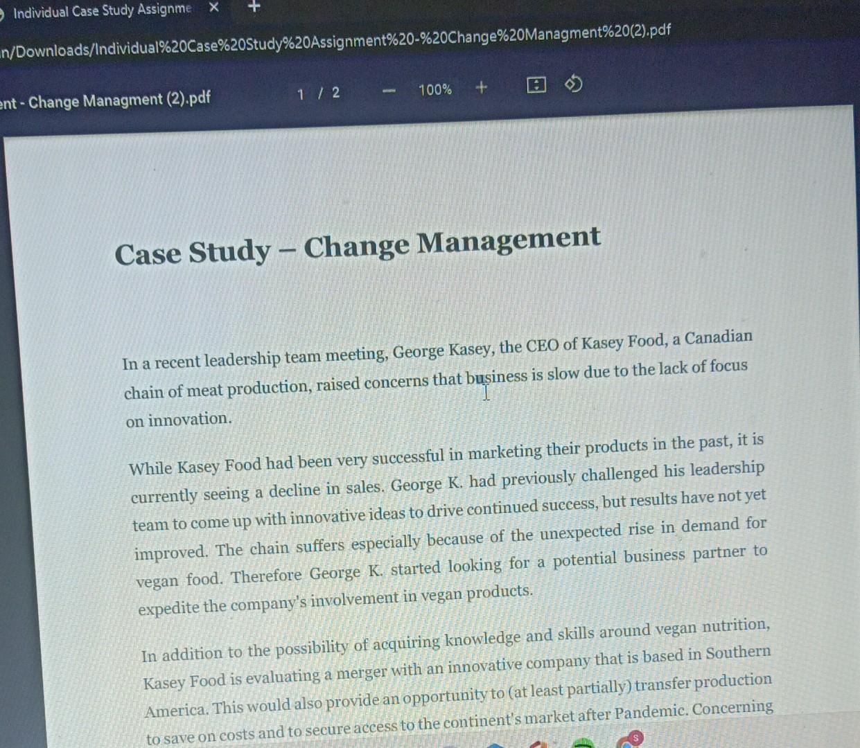 Solved Answer These Questions Based On The Case Study 1. | Chegg.com