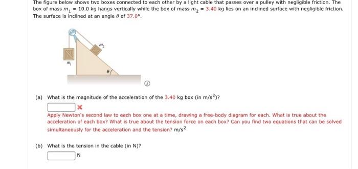 Solved The figure below shows two boxes connected to each | Chegg.com
