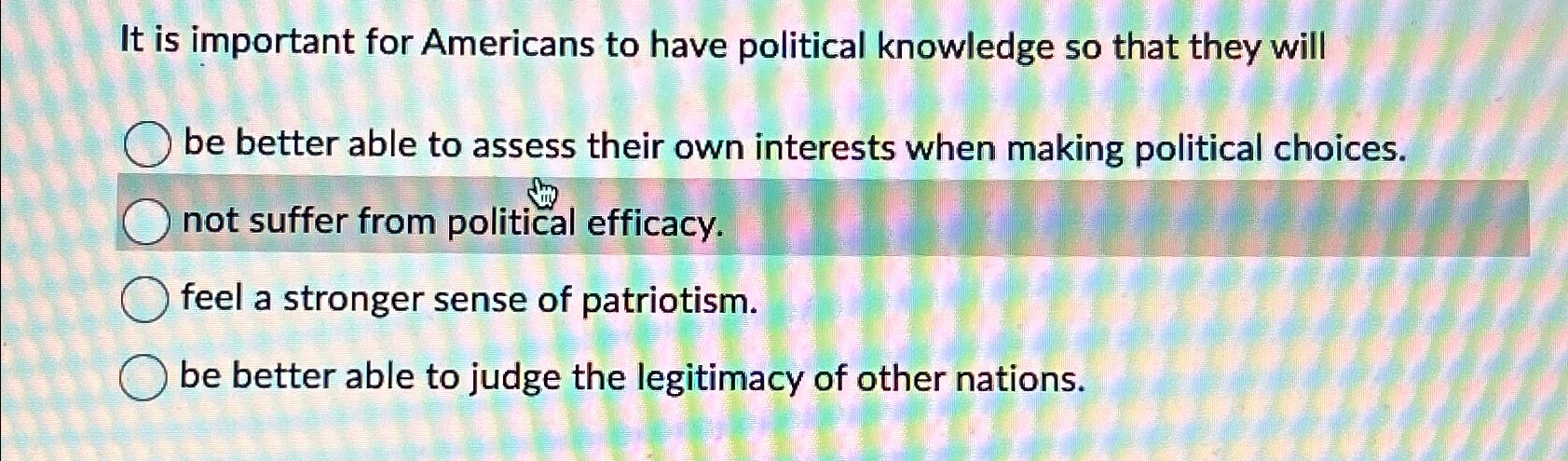 Solved It Is Important For Americans To Have Political | Chegg.com