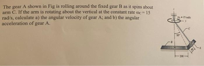 Solved The gear A shown in Fig is rolling around the fixed | Chegg.com