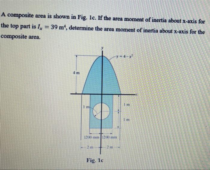 Solved A composite area is shown in Fig. Ic. If the area | Chegg.com