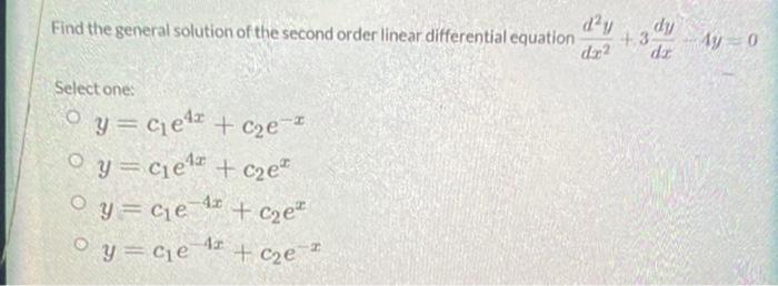 solution of second order linear differential equation