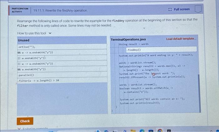 Solved Rearrange the following lines of code to rewrite the | Chegg.com