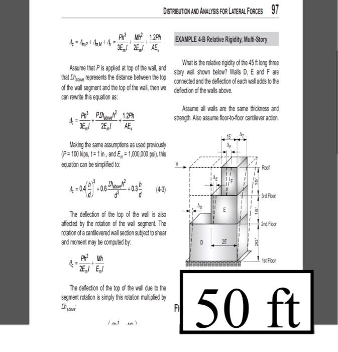 Solved 1. What is the relative rigidity of the 50ft long | Chegg.com