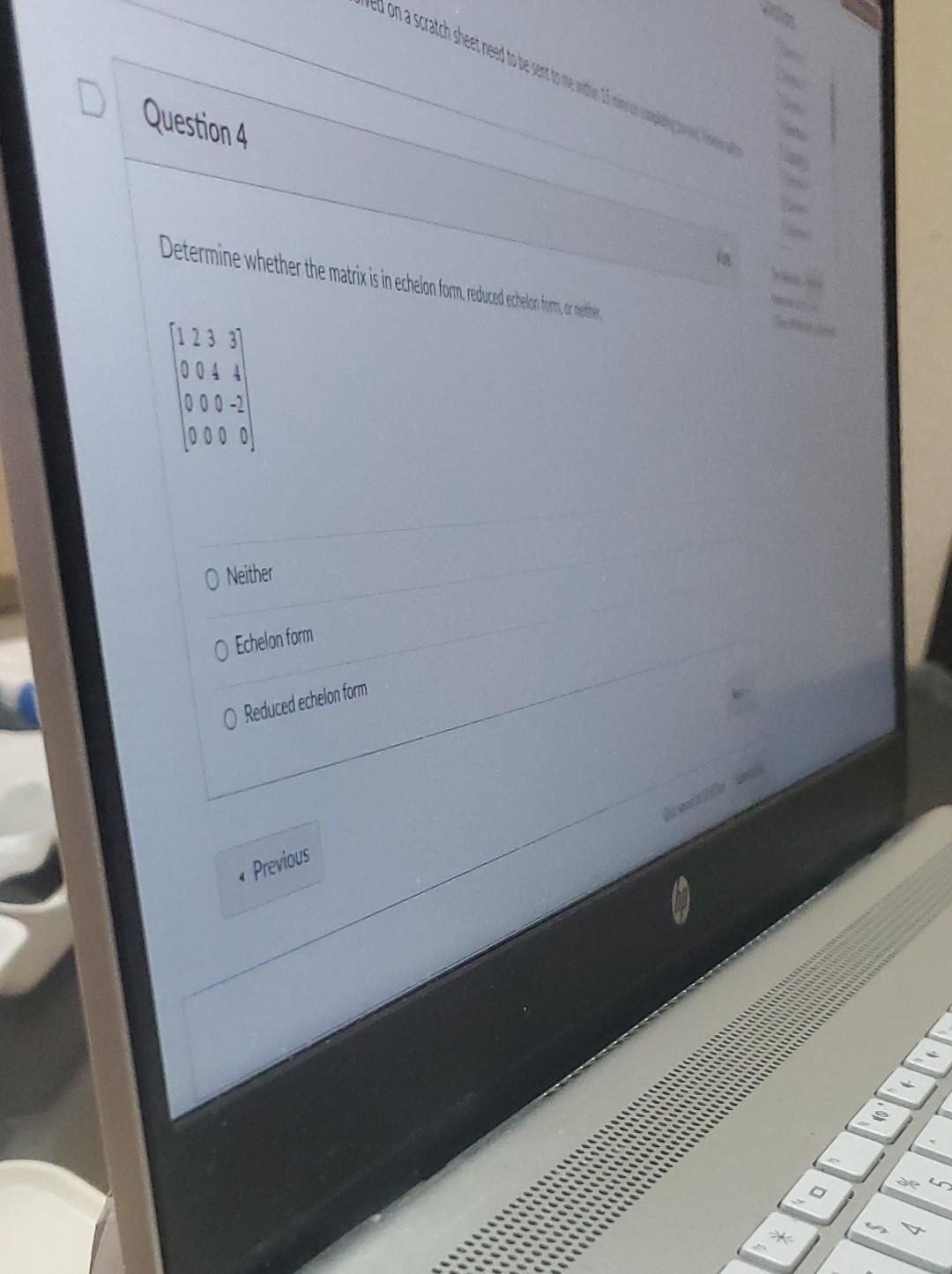 Solved Determine whether the matrix is in echelon forn, | Chegg.com