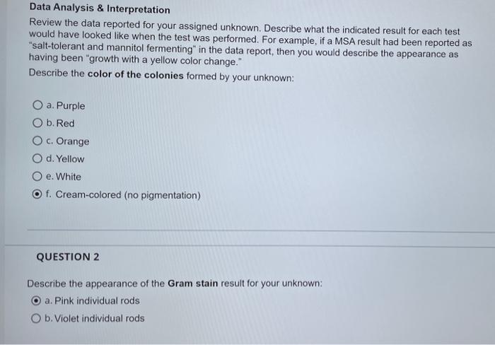 Solved Data: Unknown \#1 Data Analysis \& Interpretation | Chegg.com