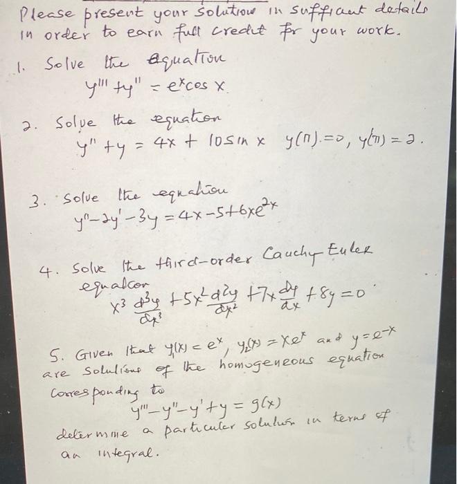 Solved Please solve all parts and show every single step | Chegg.com