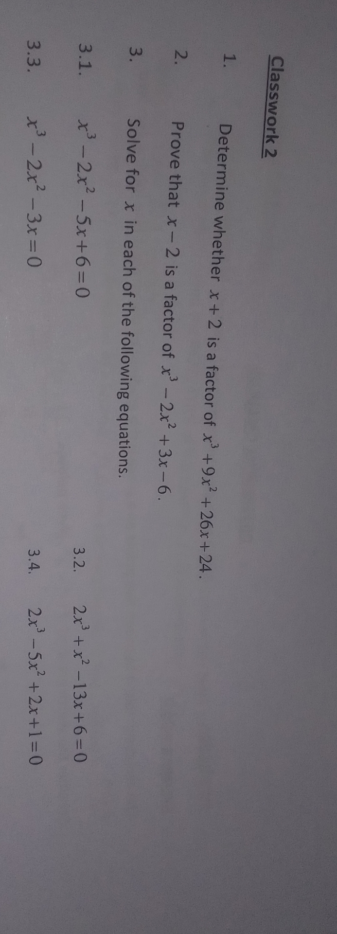 Solved Classwork 2Determine Whether X 2 is A Factor Of Chegg solved-classwork-2determine-whether-x-2-is-a-factor-of-chegg