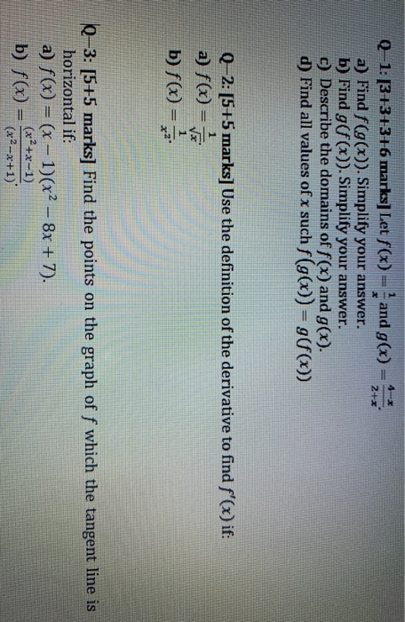 Solved 4 And G X Q 1 3 3 3 6 Marks Let F X 2 A Chegg Com