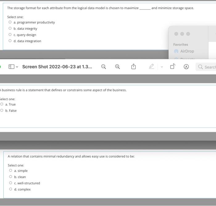 Solved . The storage format for each attribute from the | Chegg.com