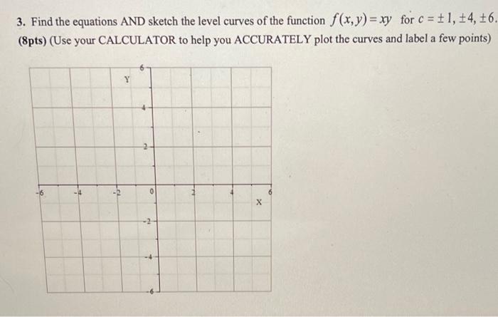 Solved 3 Find The Equations And Sketch The Level Curves Of Chegg Com