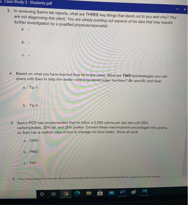 Solved Scenario for Case Study 3 Sam is a 65-year-old male | Chegg.com