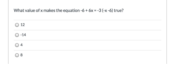 what value of x makes the equation 6x 12 42 true