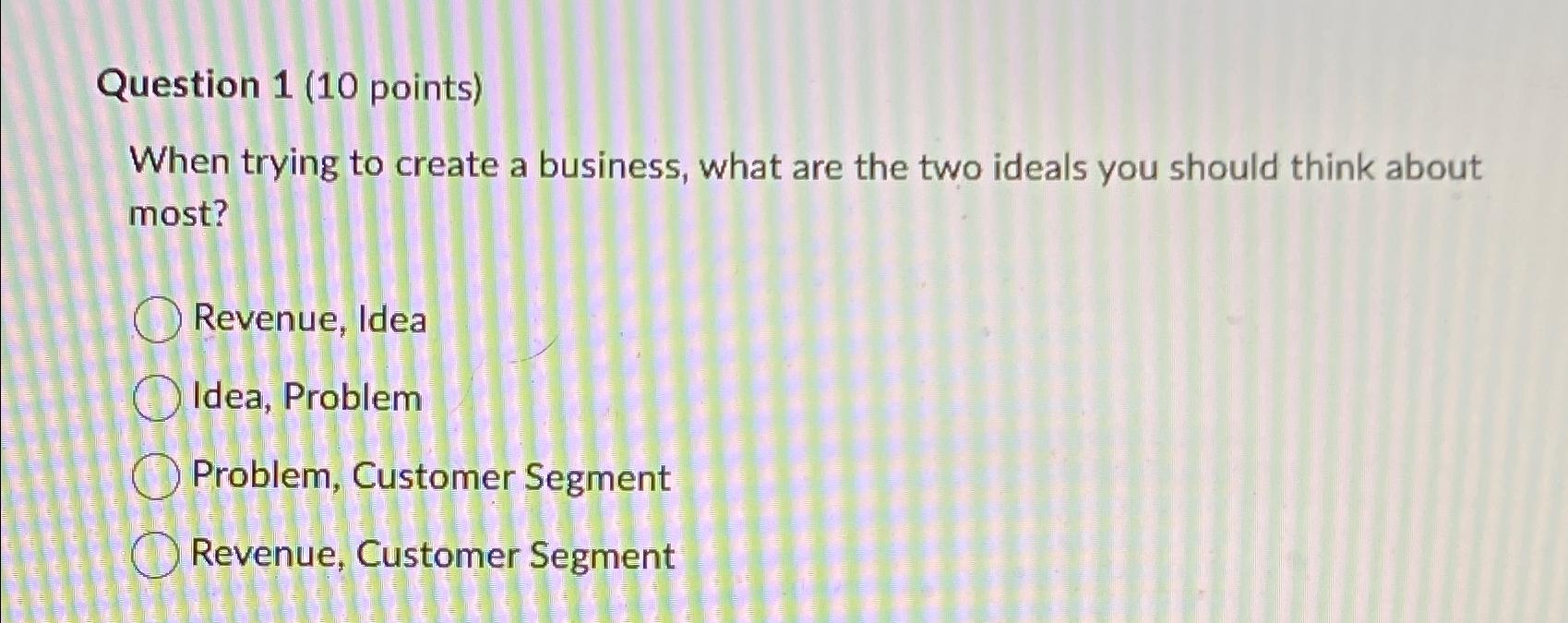 Solved Question 1 (10 ﻿points)When trying to create a | Chegg.com