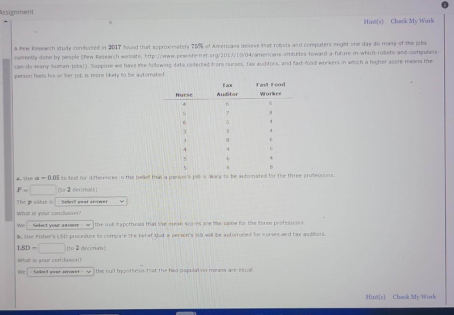 Solved A Pew Research Study Conducted In 2017 Found That | Chegg.com